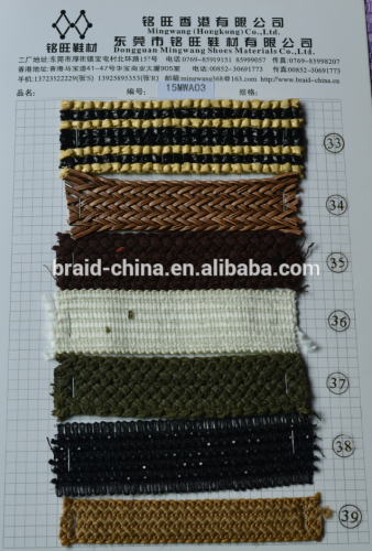 pu braid strip cloth braid strip braid strips with various material