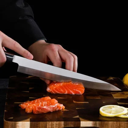 10 Inch Japanese Sushi Knife 7Cr17MOV Sashimi Knife with Chicken Wenge Wood Handle