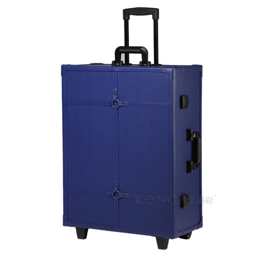 Blue Leather Jewelry Travel Makeup Sets Bag