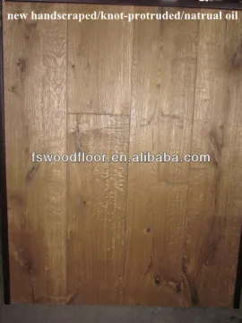 New hand scraped knot protruded natural oiled engineered oak flooring