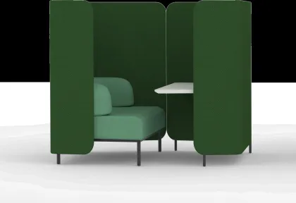 Modern High-End Office Furniture Privacy Meeting Sofa Pod with High Partition Back Fabric Sofa Set