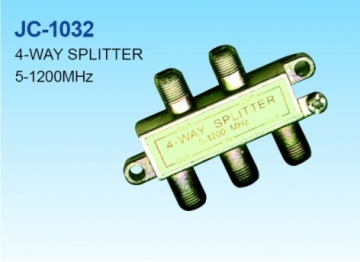 High Return Loss Zinc Plated 5-900MHZ 4 Way Indoor CATV Splitter