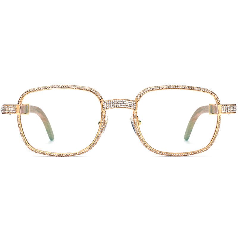 Luxury Diamond Mahogany Eyeglasses Frame