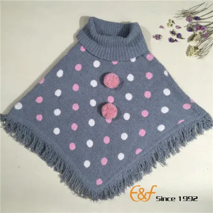 Lady Turtleneck Tassel Thick Pullover Sweater Cape