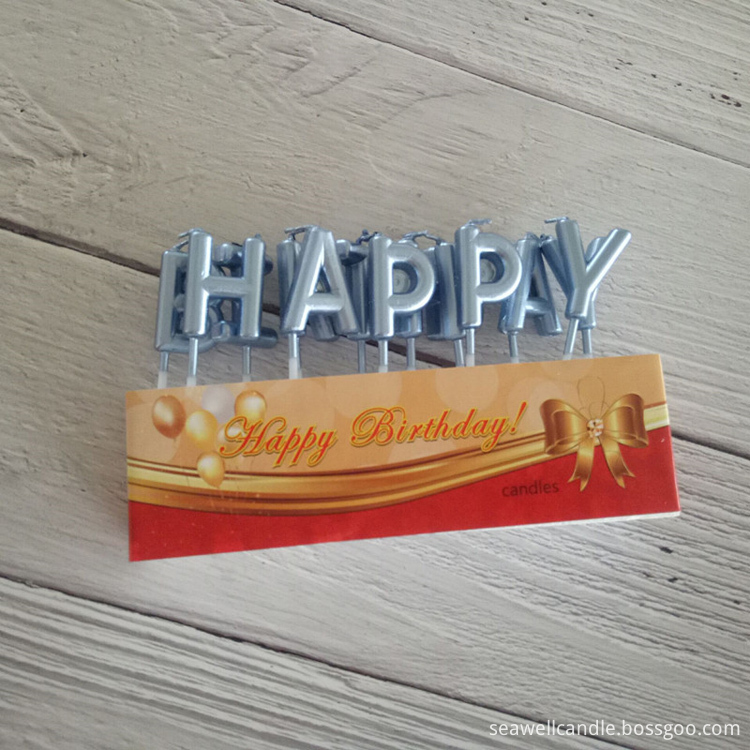 Silver Birthday Candles Letter