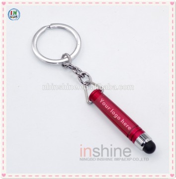 Cheap gift screen touch pen with keychain , lanyards for stylus capacitive pen