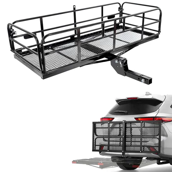 Hitch-Mounted Cargo Carrier Rack for SUV, Truck, or Trailer - 500 Lbs Capacity