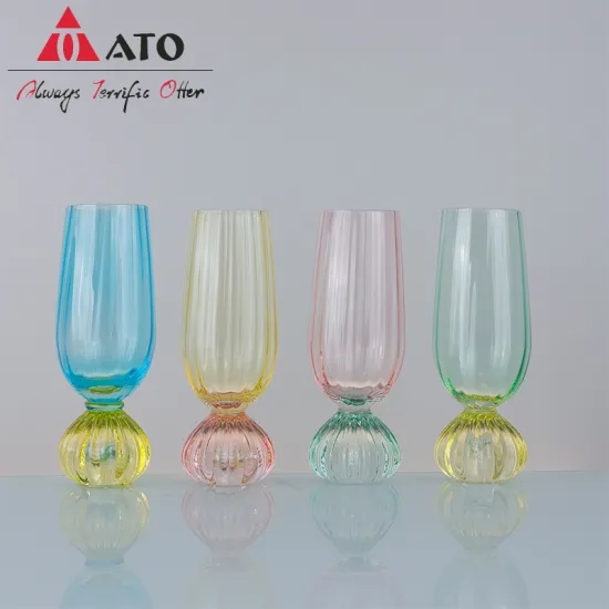 Heavy Pumpkin Bottom Champagne Glass Shape Wine Glass