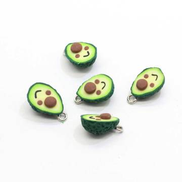 Kawaii Avocado Craft 3D Polymer Clay Ornament for Earring Making Key Chain Accessory