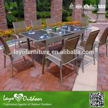 Outside Used Garden Furniture Brown Extension Dining Table Set