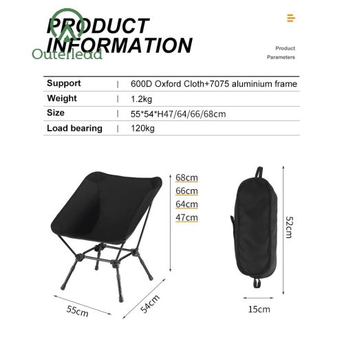 big camping chair Outerlead Folding Height Adjustable Moon Camping Chair Manufactory