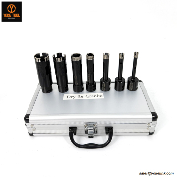 M14 Diamond Core Drill Kit 7 Cores Dry Holesaw Cut With Carry Case