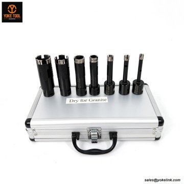 Kit de perforación de núcleo de diamante M14 7 núcleos cortado de hotón seco con estuche de transporte