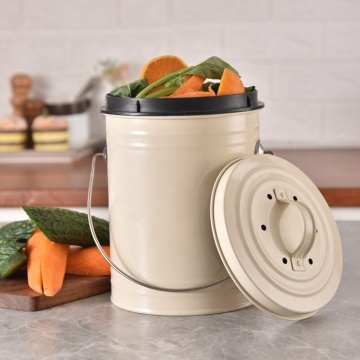 1.0 Gallon Kitchen Compost Bin with Bucket, Countertop Composter Container featuring Lid and Charcoal Filter for Odor Control