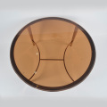 Brown stainless steel round coffee table