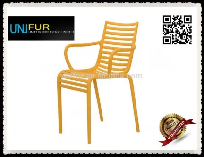 Replica Philippe Starck stackable armrest driade pipe armchair with horizontal element