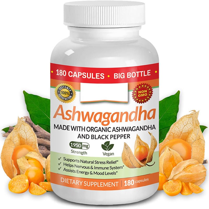 Private Label Ashwagandha Capsules Anti Stress Anxiety