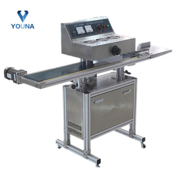 Automatic Foil Sealing Machine for Plastic Bottle Jars with Conveyor