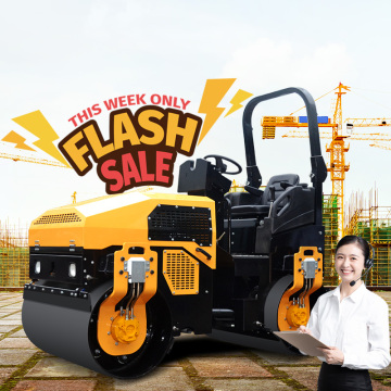3000kg Tandem Vibratory Roller with Dual Drum Drive and Articulated Steering