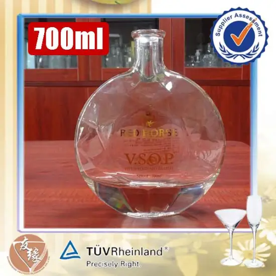 100ml 700ml stylish super flint glass bar top vsop brandy personalized empty bottles for liquor xo