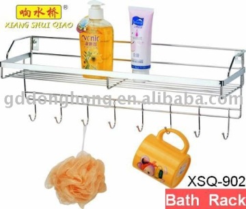 Single tier bath rack with 8 hooks