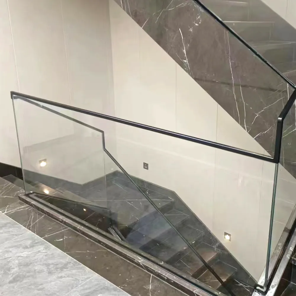 Glass balustrade handrail staircase aluminum profiles