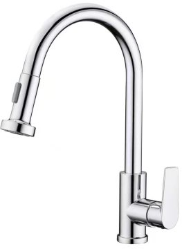 Kitchen sink faucet with pull down sprayer
