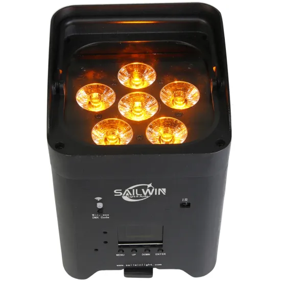 Sailwin 6X18W RGBWA+UV 6-in-1 LED Par Light with Wireless Battery & Remote Control, IP20 Rated for Wedding Parties