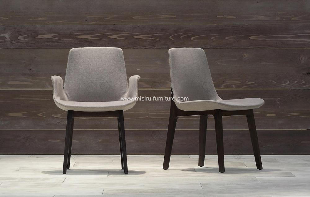 Brown faux leather armless Ventura chairs