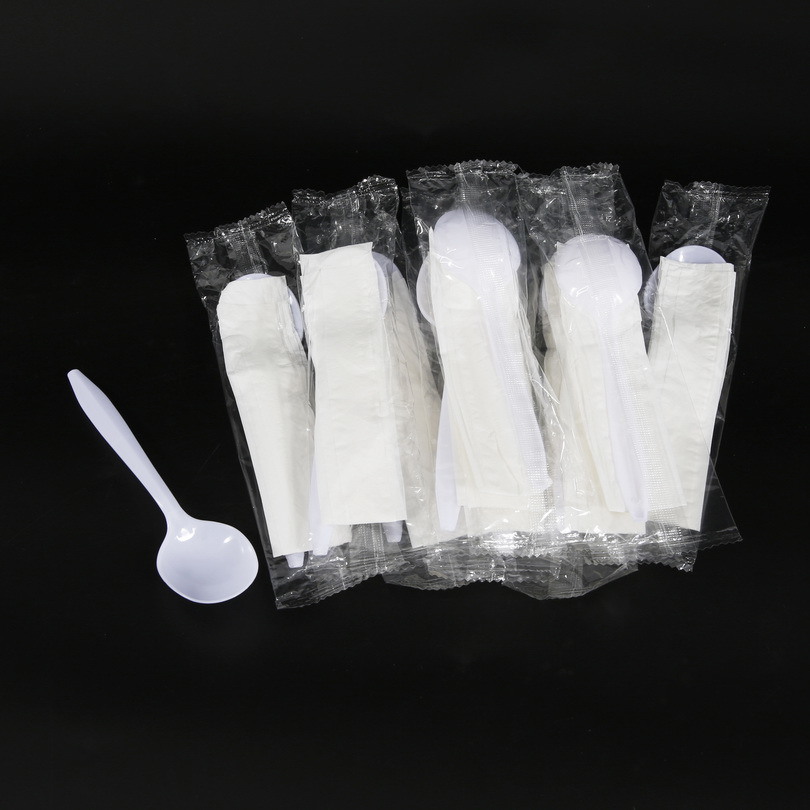 Low price Disposable Clear Plastic Dessert Spoon Cutlery Sets