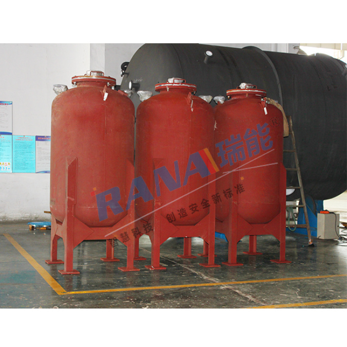 Гарызантальны рэзервуар для захоўвання з пласціны PTFE