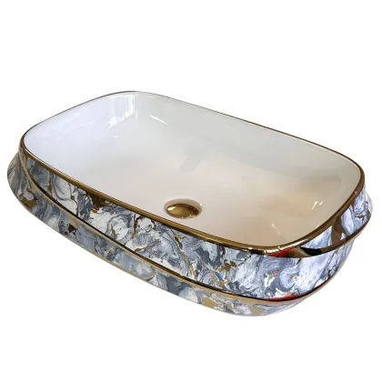 Ceramic Wash Art Basin White European Style Carved Hand Wash Basin