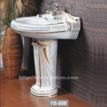 Luxurious basin pedestal YB-888(Relief Colored Pattern)