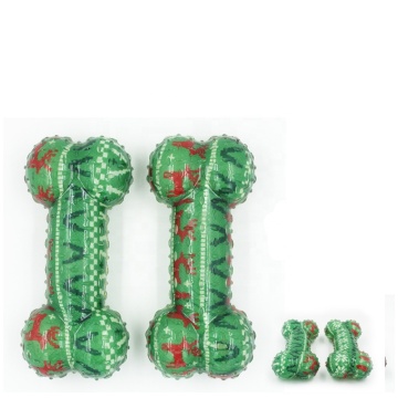 Christmas Dog Squeaky Toys Tooth cleaning Pet Chew Bone Shape Throw Toy