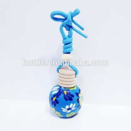 empty round fancy fimo polymer clay 5ml car perfume bottle with wooden cap