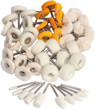 Vibratite Mini Buffing Wheel Set for Dremel - 1 inch 3mm Polishing Kit for Watches and Cars