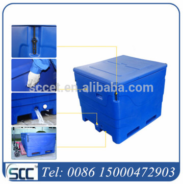 Rotomolded Plastic Large Fish Box, fish transport box with imported LLDPE