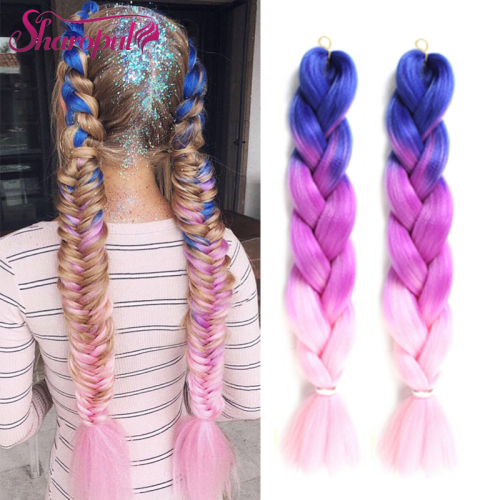 Ombre yaki Straight Braiding Hair Extension Synthetic Crochet Braid Natural 165gram hair Braiding extensions