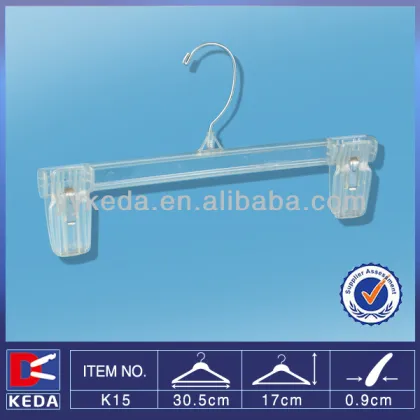 k-resin material pants hanger with clips