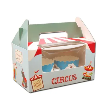 Cheaper Cardboard Cupcake Boxes Food with Handle