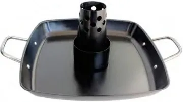 Porcelain Steel Sheet Metal Made Chicken Pan with Chicken Stand