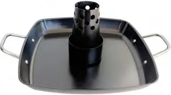 Porcelain Steel Sheet Metal Made Chicken Pan with Chicken Stand