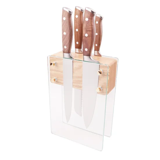 Creative Acrylic Transparent Knife Holder: Five-Piece Knife Set - Ideal for Chefs, Perfect for Kitchen Organization