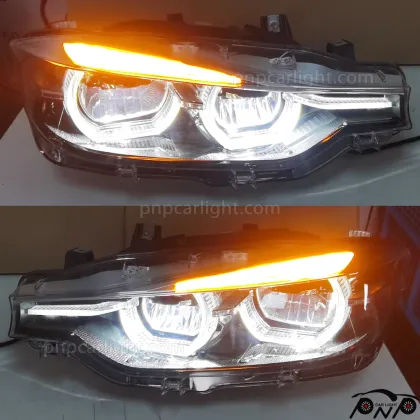 Black LED headlights for BMW 3'LCI