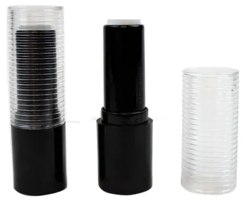 Luxurious Effect Matte Black Round Shape Plastic Cosmetics Lipstick Tubes with Lid
