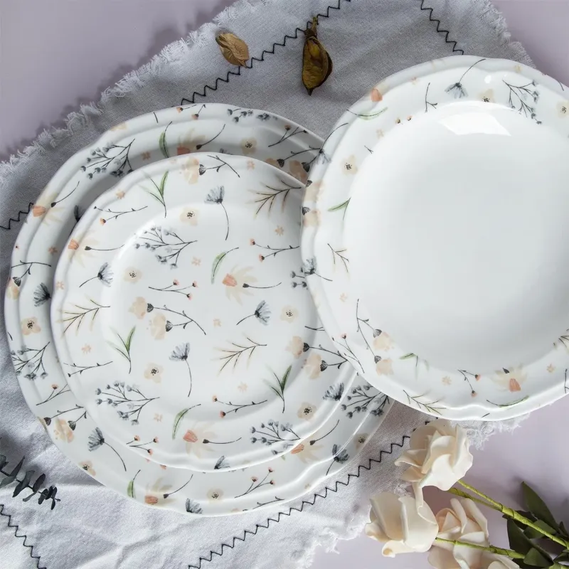 Luxury Floral Porcelain Dinner Set