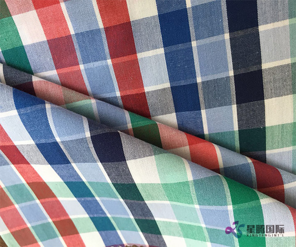 Woven Plain 100% Cotton Check Fabric