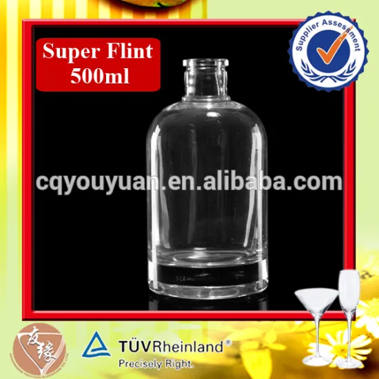 500ml cork top boston round empty liquor bottles for liquor