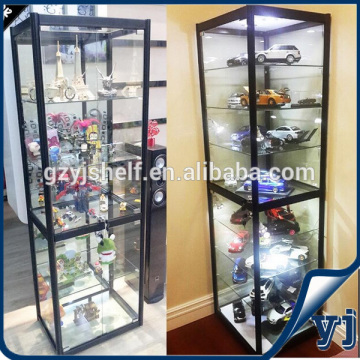 Model display cabinet/ Tall glass display shelf/ Full vision glass display