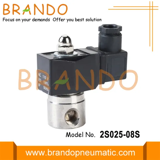 2S025-08S Stainless Steel Solenoid Valve With IP65 Coil